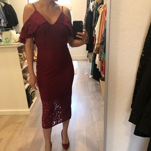 Burgundy lace dress